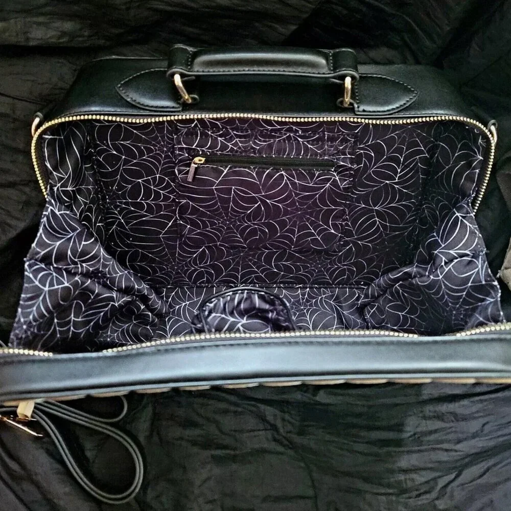 NEW Backstitch Bruja MexiWeen Bag Black White Pumpkin Halloween Spooky Crossbody - Picture 7 of 14